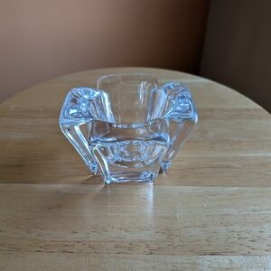 Orrefors Crystal Votive Candle Holder Max Cross  Made in Sweden